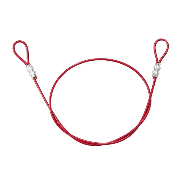 Double Looped Lockout Cable ABS Plastic 0.19 in Dia x 4 ft L Red
