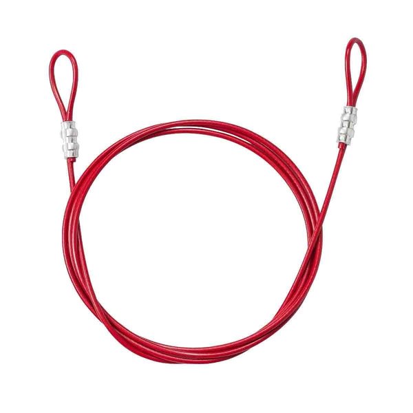 Double Looped Lockout Cable ABS Plastic 0.19 in Dia x 8 ft L Red