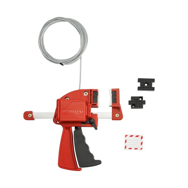 Clamping Cable Lockout Red PVC Coated Steel Cable 8FT