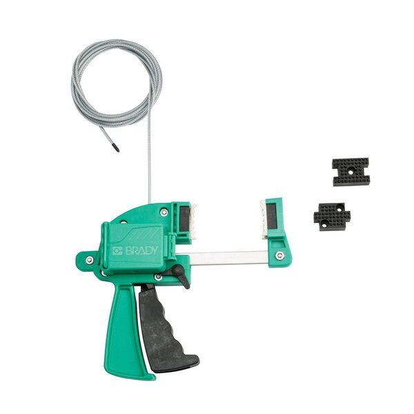 Clamping Cable Lockout Green PVC Coated Steel Cable 8FT