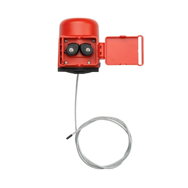 No-Handle Valve Lockout with 3FT Cable for Ball and Gate Valves Red
