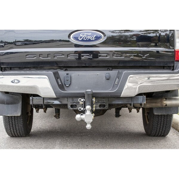 Adjustable Tri-Ball Hitch With Chrome Towing Balls For 2-1/2 Inch Hitch Receivers