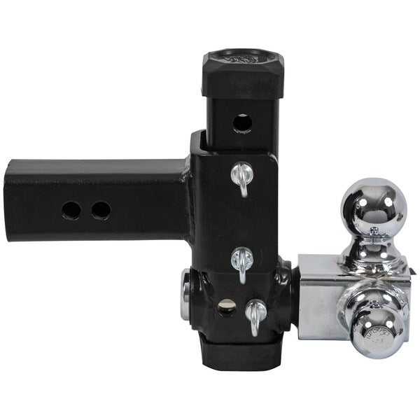 Adjustable Tri-Ball Hitch With Chrome Towing Balls For 2-1/2 Inch Hitch Receivers