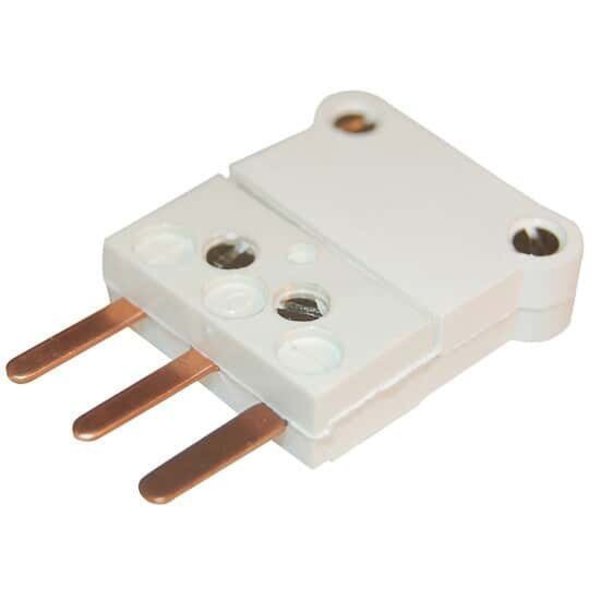 RTD Connector, White 3-Blade ANSI, PK 5