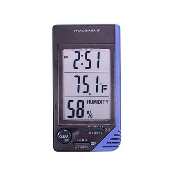 Traceable Thermometer with Clock, Humdit