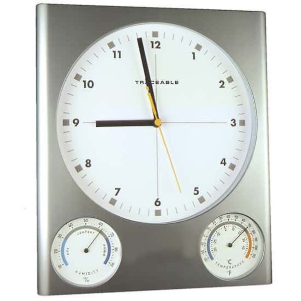 Traceable Analog Wall Clock w/Temp, Humi