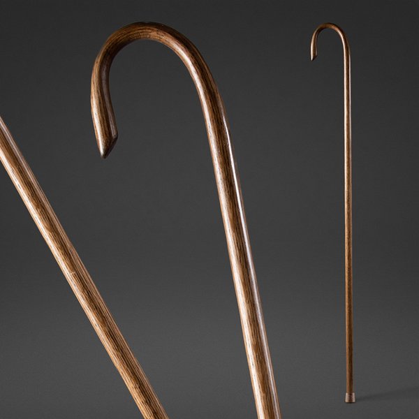 Walking Stick, Shepherds Crook, Red, 58