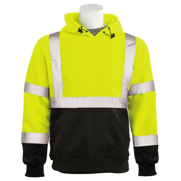 Sweatshirt, Fleece, Pullover, Class 3, W376B, Hi-Viz Lime, MD