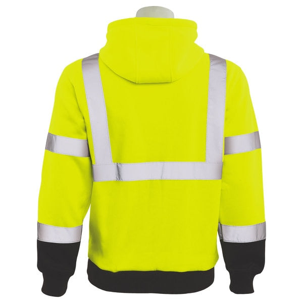 Sweatshirt, Fleece, Pullover, Class 3, W376B, Hi-Viz Lime, MD