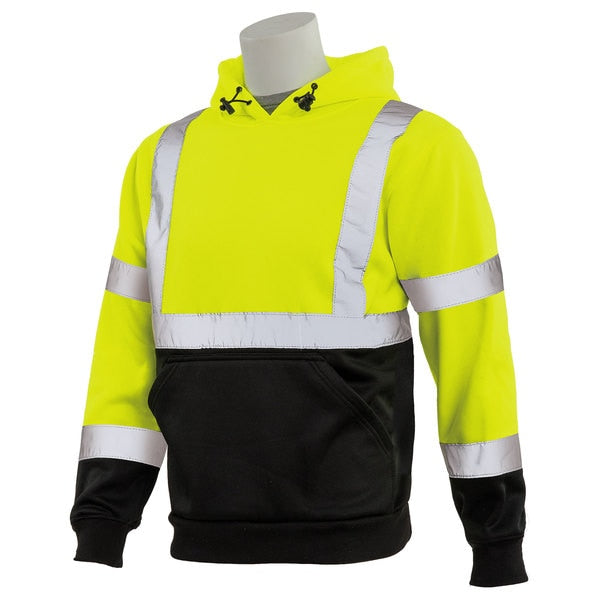 Sweatshirt, Fleece, Pullover, Class 3, W376B, Hi-Viz Lime, MD
