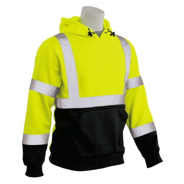 Sweatshirt, Fleece, Pullover, Class 3, W376B, Hi-Viz Lime, MD