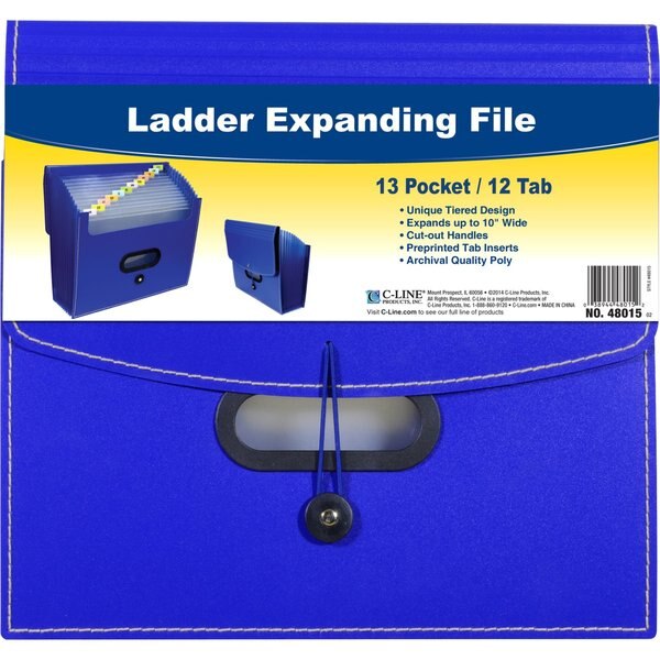 Expanding File 13 Pocket, Blue