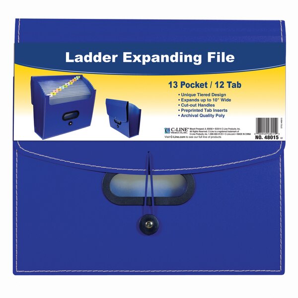 Expanding File 13 Pocket, Blue