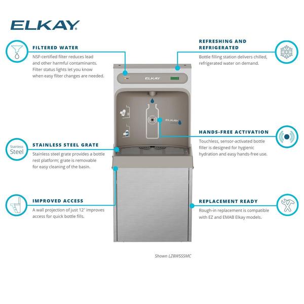 Bottle Filler, H 41.2 in, D 11.8 in
