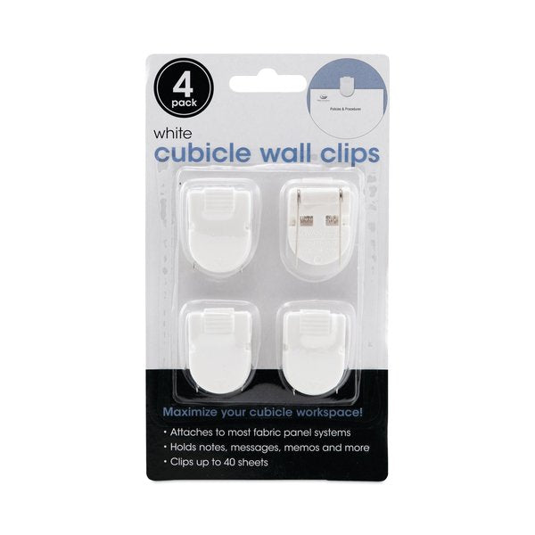 Panel Wall Clips Fabric Panels, Wht, PK4