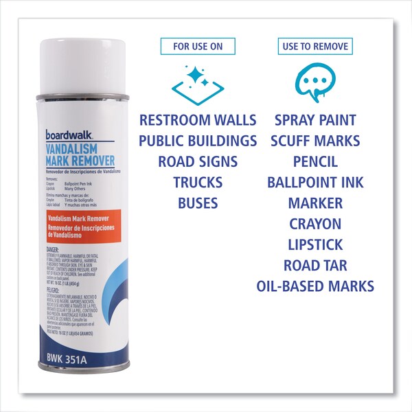 Vandalism Mark Remover, 16oz Aerosol, PK12