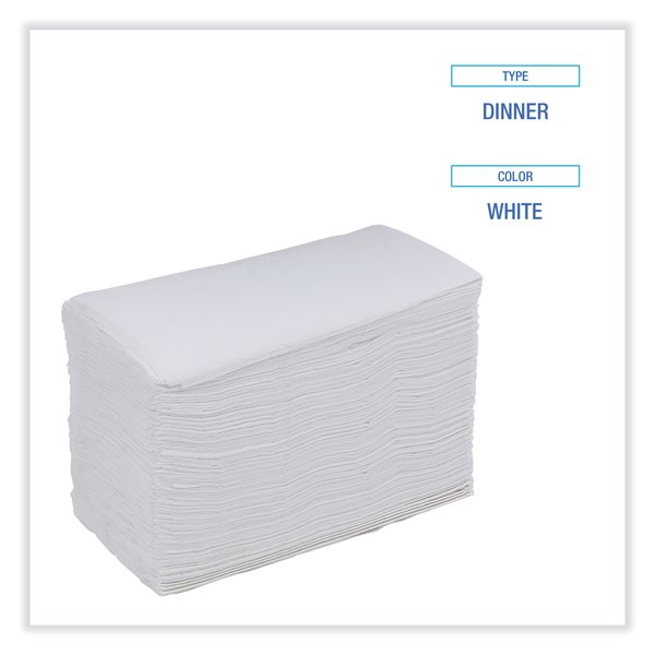 Dinner Napkin, 2-Ply, 17 x 15, White, 3000PK