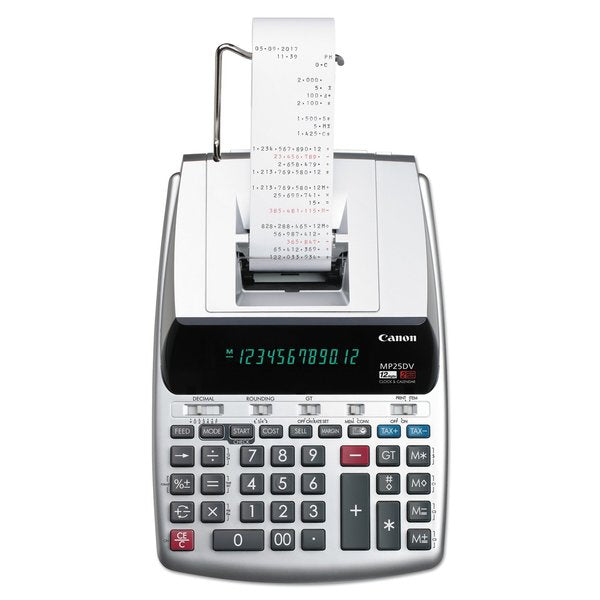 MP25DV 12-Digit Ribbon Printing Calculator, Black/Red Print, 4.3 Ln/Sc