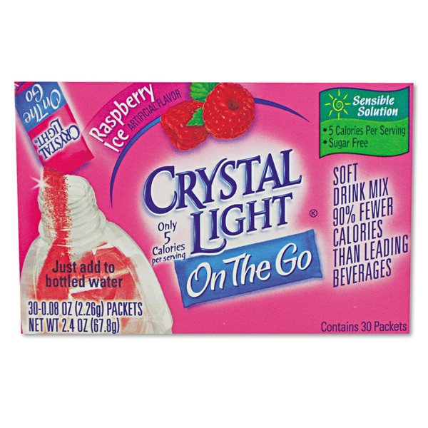 On the Go Beverage Mix Powder 0.08 oz., Raspberry, PK30