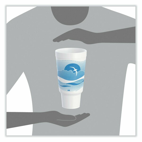 Horizon Flush Fill Foam Cup, Hot/Cold, 44 oz., Ocean Blue/White, PK300