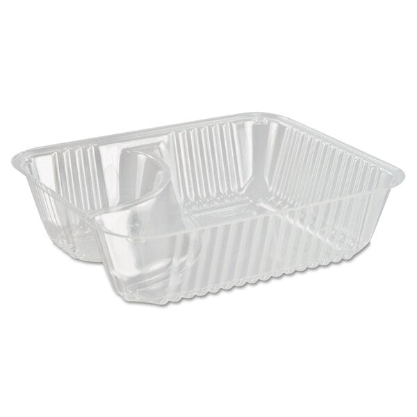 ClearPac Small Nacho Tray, 2-Compartments, Clear, PK500