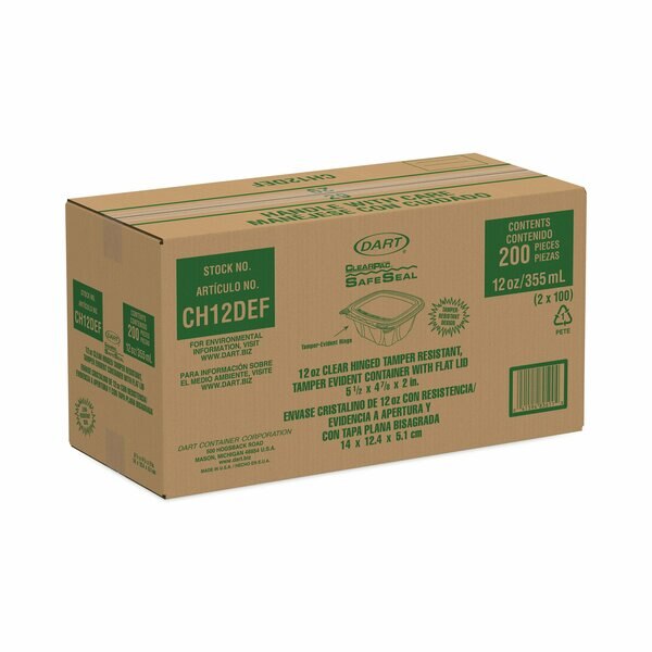 ClearPac Container, 4.9 x 2 x 5.5, 12 oz, Clear, PK200
