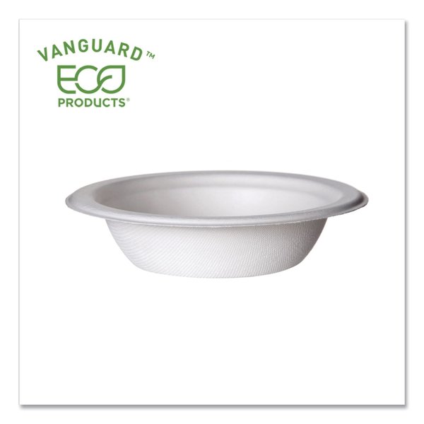 Vanguard Renewable and Compostable Sugarcane Bowls, 12 oz, Wht, PK1000