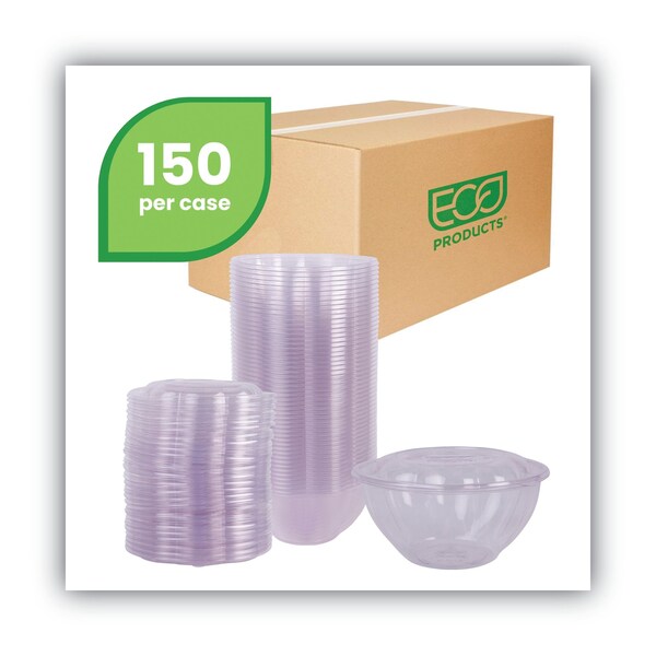 Renewable and Compostable Salad Bowls with Lids - 32 oz, PK150