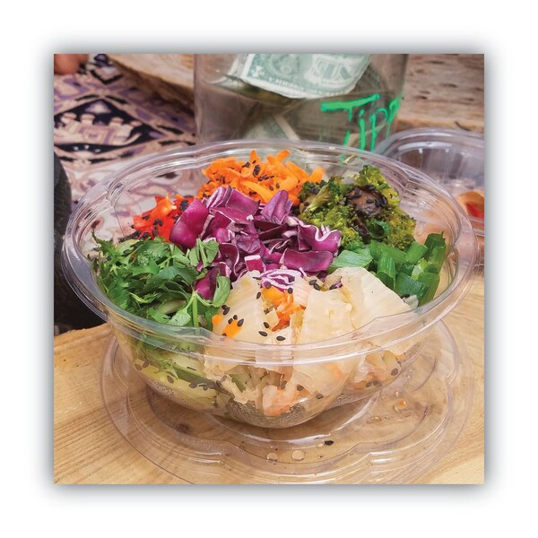 Renewable and Compostable Salad Bowls with Lids - 32 oz, PK150