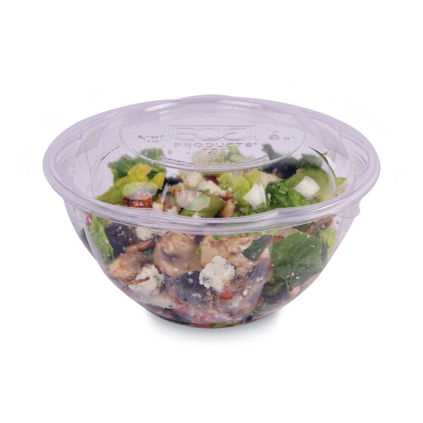 Renewable and Compostable Salad Bowls with Lids - 32 oz, PK150