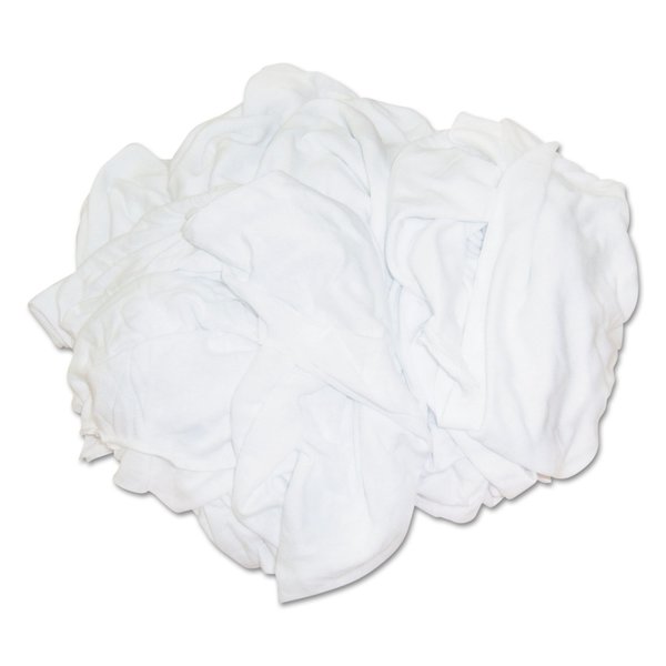 New Bleached White T-Shirt Rags, Multi-Fabric, 25 lb Polybag