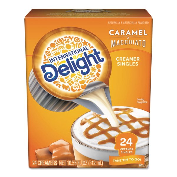 Liquid Non-Dairy Coffee Creamer, Caramel Macchiato, Mini Cups, PK24