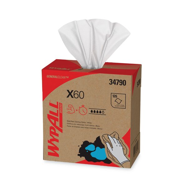 GeneralClean X60 Multi-Task Cleaning Cloths, Pop-Up Box, White (118 Sheets/Box, 10 Boxes/Case)