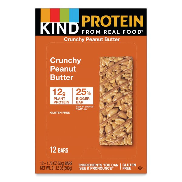 Protein Bars, Crunchy Peanut Butter, 1.76 oz, PK12