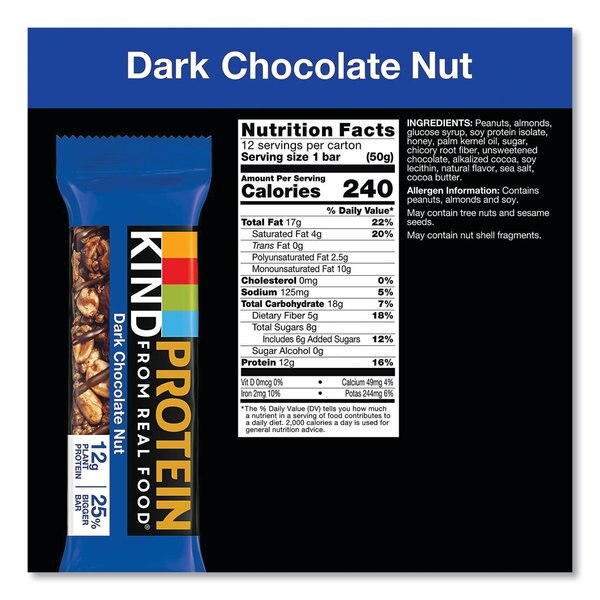 Protein Bars, Double Dark Chocolate, 1.76 oz, PK12