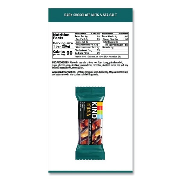 Minis, Dark Chocolate Nuts/Sea Salt, 0.7 oz, PK10