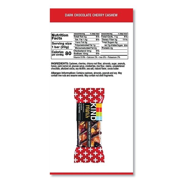 Minis, Dark Chocolate Cherry Cashew, 0.7 oz, PK10