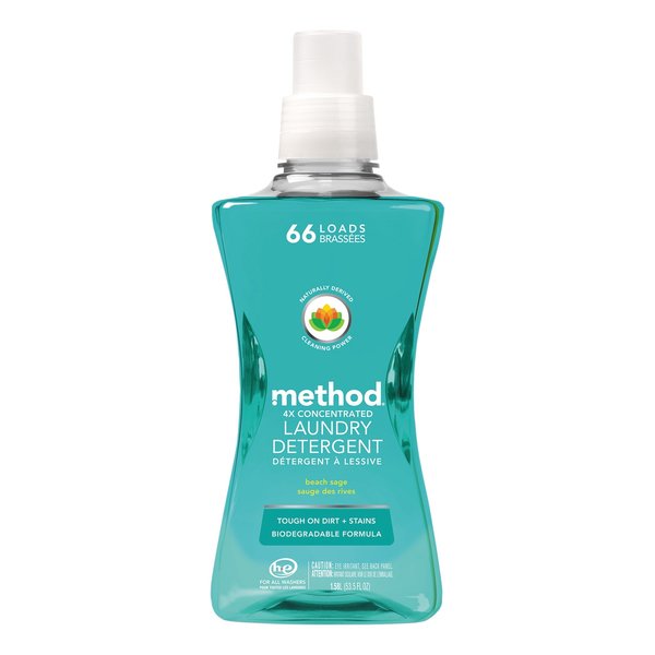 4X Concentrated Laundry Detergent, Beach Sage, 53.5 oz Bottle, PK4