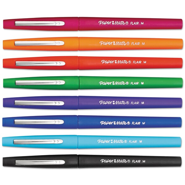 Flair Felt Tip MarkerPen, Assrtd, Med, PK48