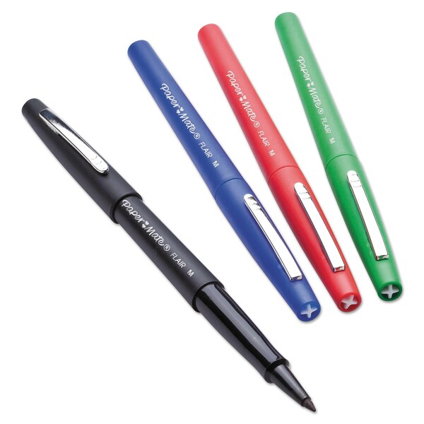 Flair Felt Tip MarkerPen, Assrtd, Med, PK48