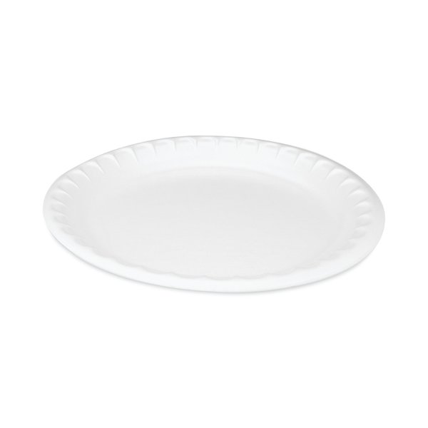 Laminated Foam Dinnerware, Plate, 10.25 Dia, White, PK540