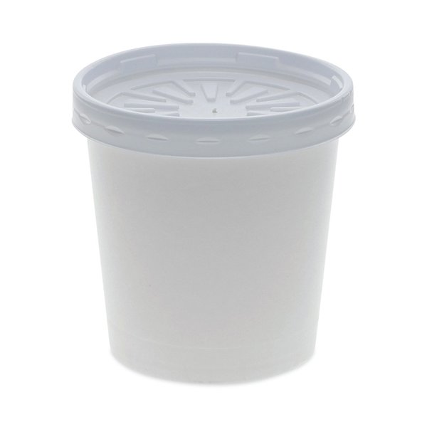Paper Round Food Container/Lid Combo, 16oz, 3.75
