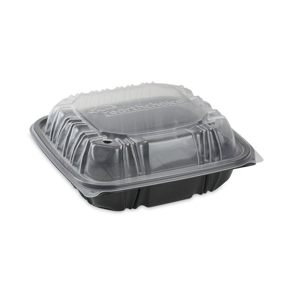 EarthChoice Hinge-Lid Takeout Container, 1-Cmp, 38oz, 8.5x8.5x3, PK150 PK