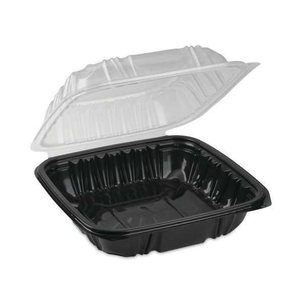 EarthChoice Hinge-Lid Takeout Container, 1-Cmp, 38oz, 8.5x8.5x3, PK150 PK