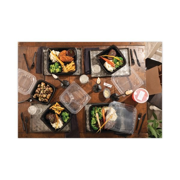 EarthChoice Hinge-Lid Takeout Container, 1-Cmp, 38oz, 8.5x8.5x3, PK150 PK