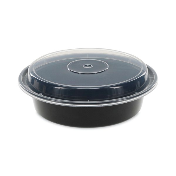 VERSAtainers, 1-Comp, Black/Clear, 24oz, 7