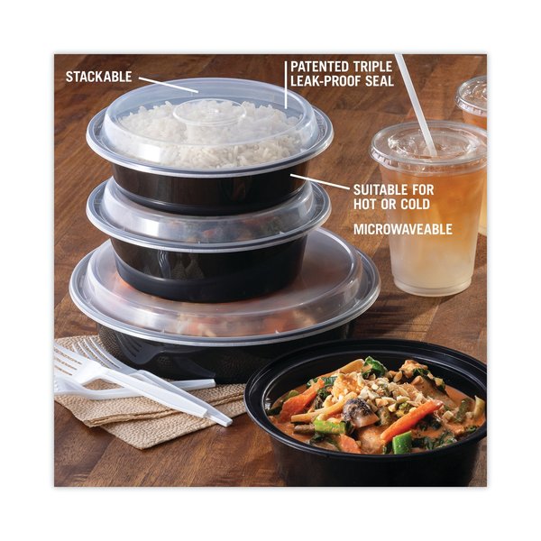 VERSAtainers, 1-Comp, Black/Clear, 24oz, 7