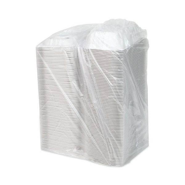 Vented Microwavable Hinge-Lid Takeout Container, 9x6x3.1, White, PK170 PK