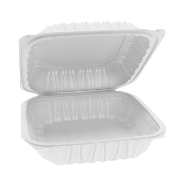 Vented Microwave Hinge-Lid Takeout Container, 8.5x8.5x3.1, Wht, PK146 PK