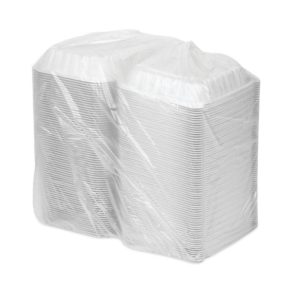 Vented Microwave Hinge-Lid Takeout Container, 8.5x8.5x3.1, Wht, PK146 PK
